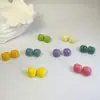 Joyería de Estilo Europeo y Americano, Pendientes Cuadrados Geométricos de Color Sólido Simples, Pendientes Versátiles de Colores Caramelo de Moda, Accesorios para Orejas de Cubo de Azúcar