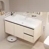 Gabinete de baño de aluminio de panal engrosado con lavabo de cerámica integrado y unidad de tocador
