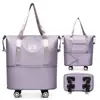 Bolsa de Viaje Expandible de Gran Capacidad, Cubierta Conveniente, Maleta de Ruedas, Viaje de Negocios de Corta Distancia, Bolsa de Tela Oxford para Mujeres Embarazadas