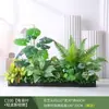 Paisagismo com Plantas Verdes Simulação Floreira Divisória de Piso Arte Floral de Chão Paisagem de Plantas Combinação de Floreira Flor Artificial em Vaso Bonsai Decoração