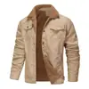 [En Stock para Entrega Rápida] Chaquetas de Hombre Otoño e Invierno Transfronterizas Acolchadas de Forro Polar Ropa de Trabajo de Algodón Chaquetas Casuales Chaquetas de Hombre