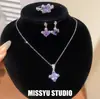 Elegante y exquisito collar con colgante de circonita en forma de diamante, cadena para la clavícula estilo corte francés, joyería de moda y de alta gama al por mayor