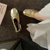 Bailarinas Francesas Retro de Piel de Cordero para Mujer 2026 Nuevos Plisados Ultra Suaves Zapatos Pequeños de Cuero Corte Bajo Zapatos de Rollo de Huevo