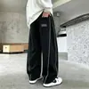 Calça Esportiva Casual Longa de Corte Amplo Cor Sólida Estilo Curvo para Meninos de Meia-Idade e Grandes Estilo Tendência Outono