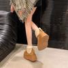 Botas de Nieve Retro de Terciopelo con Suela Gruesa para Mujer 2025 Invierno Nuevo Calzado de Algodón Casual Cálido Engrosado Botines de Plataforma Modernos