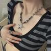 Collar de estrellas con cuentas estilo y2k industria pesada acero de titanio subcultura punk caliente nicho cadena para la clavícula viento neutro regalo 520