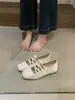 Zapatos Mary Jane con tira cruzada para mujer, nuevo modelo 2026, zapatillas de ballet cuadradas de aumento de altura interior, zapatos elásticos de tira cruzada para commuting