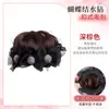 Moño Elegante con Lazo y Pedrería, Barba de Dragón, Postizo de Imitación, Clip-in, Moño Flor Todo en Uno para Mujeres