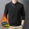 Ropa de Otoño e Invierno para Papá Suéter de Dos Piezas Falsas Forrado de Polar Camisa de Punto Grueso para Hombre Ropa Cálida Holgada para Hombre Ropa de Hombre