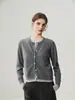 Cardigan de Caxemira Falso Duas Peças Luxo Leve Feminino Outono/Inverno Novo Estilo 2026 Jaqueta de Tricô Suéter Emagrecedor Top Casual