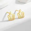Pendientes de Corona de Diamante de Plata de Ley 925 para Mujer Nuevo Diseño Elegante Clavos para Hélice de Oreja Sencillos Ins Joyería Elegante para Oreja