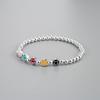 Coreia do Sul Dongdaemun 925 prata esterlina epóxi rosto sorridente frisado pulseira feminina bonito sorriso DIY pequeno livro vermelho recomendar pulseira