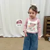 Ropa para Niñas: Camiseta, Casual de Otoño Dibujos Animados Falso Dos Piezas Superior, Ropa de Bebé Niña Clase A