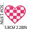 24 Peças Carro De Corrida Coração Bordado Pano Adesivo Cor Amor Patch Bolsa Xadrez Decorativo Pêssego Coração Bordado Patch