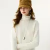 Suéter de Cashmere Feminino Outono/Inverno 2026, Engrossado com Borda Rebatida e Gola Alta, Macio e Confortável, Tricô Versátil para Outono/Inverno