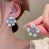 Pendientes Cuadrados de Perlas con Flor de Cristal Artificial y Mariposa, Moda Estilo Verano, Pendientes Frescos y Elegantes para Mujer