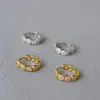 Diseño de Nicho Estilo Francés, Modernos y Elegantes para el Trabajo, Exquisitos y Sencillos Pendientes de Aro Mini Redondos Huecos Completos de Circonia para Mujer