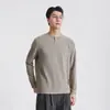 También disponible para Otoño 2026: Camiseta de Manga Larga para Hombre con Cuello Henry, Suéter Texturizado, Camiseta Sencilla, Camiseta Básica de Manga Larga