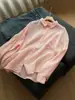 Qiaomi STUDIO Transparente 100 Hilos de Alta Calidad Ramio Delgado para Mujer Manga Larga Cardigan Holgado Estilo Otoño