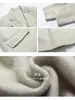 [Backtracking Minimalista] Geming Ropa Exterior de Lana con Cuello de Traje de Gama Alta para Mujer Abrigo Largo de Lana de Invierno W908C