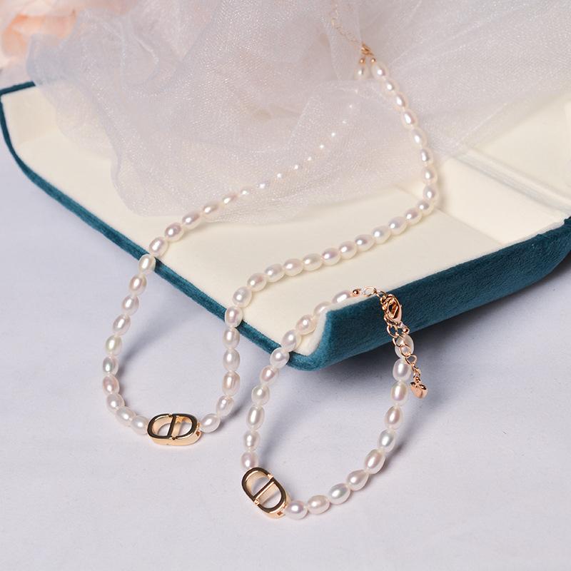 通勤简约天然淡水珍珠项链ins高级感小众14k注金