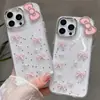 Adequado para Capa de Celular Apple 17Promax com Glitter Colado Laço Kt Moldura de Lente Galvanizada a Ar Iphone16