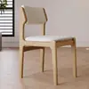 Silla de Comedor de Madera Maciza Hogar Nórdico Moderno Simple Respaldo Acolchado Taburete de Mesa de Comedor Restaurante Lujo Ligero Tela Silla de Mesa de Comedor