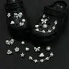 Girasol Dorado Cadena Verde Compatible con Crocs Lujo Ligero Flor de Zapato con Pedrería Hebilla de Zapato Accesorios Moda DIY Hebilla Decorativa