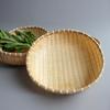 Cesta de drenaje de bambú, productos de bambú hechos a mano, cesta redonda Shau Kei para frutas del hogar, cesta para pan al vapor, cesta de almacenamiento para lavar verduras y escurrir