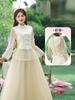 Vestido de Dama de Honor Chino para Mujer, Vestido Retro de Alta Gama, Nuevo Verano 2025 Look Adelgazante Vestido de Dama de Honor para Grupo de Hermanas para Personas Pequeñas