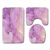 Juego de baño de 3 piezas de gamuza de cristal antideslizante con grano de piedra de color, tapete de piso, tapete de puerta, Amazon wish en stock