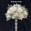 Comercio exterior flor blanca estrellada rosa hortensia tira de flores hilera de flores bola de flores boda hotel mesa flor camino plomo flor artificial al por mayor