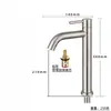 Grifo de Lavabo de Acero Inoxidable 304 Monomando Frío Baño Lavabo Lavado de Manos Balcón Lavabo Caño Recto Caño Curvo Cintura Pequeña
