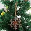 Copos de Nieve Navideños de Cristal Regalo Pequeño de Navidad Colgante Navideño de Aleación de Zinc Colgante para Decoración de Escena Colgante Venta al por Mayor