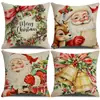 Capas de almofada de Natal outono e inverno transfronteiriças, capas de almofada de sofá, almofadas decorativas de linho estampadas, atmosfera de Natal no atacado