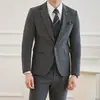 Conjunto de Terno Masculino Novo de Três Cores com Botão Único Conjunto de Terno para Trabalho e Casamento Conjunto de Traje de Casamento de Três Peças