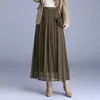 Falda midi plisada taiwanesa con una textura distintiva, nuevo estilo otoño/invierno 2026, con efecto de caída, elegancia veraniega, longitud media