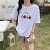 Camiseta de Dibujos Animados Retro Japonés para Reducir la Edad Verano Mujer Ins Tendencia Manga Corta Pulóver Top Chic Coreano Nuevo Estilo 2025