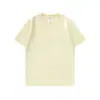 Transmissão ao Vivo Popular 200g Algodão Mercerizado Manga Curta Alta Contagem Camiseta Masculina Verão Sensação de Gelo Fashion Gola Redonda Cor Lisa Top Camiseta