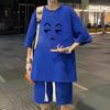 Conjunto de Casal Solto Plus Size Conjunto de Duas Peças 2026 Jovem Tendência Casual Roupa de Basquete Conjunto de Shorts e Manga Curta