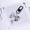 Chaveiro de laço floral de resina com bolinhas coloridas, pingente de bolsa estilo ins, acessório para chaves dopamina