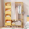Armario Combinado Sencillo de Pie con Estantes Mínimalistas de Hierro, Plegable para Apartamentos de Alquiler y Residencias Estudiantiles, Almacenamiento Interior, Almacenamiento de Ropa a Prueba de Polvo