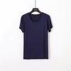 Camiseta masculina de seda de leite de verão, branca pura, manga curta, meia manga, base, camiseta fitness justa, atacado