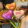 Globos de papel de aluminio en forma de corazón para sostener en la mano del Día de San Valentín chino, globos de ramo en forma de corazón para la confesión de pareja, globos de decoración para el ambiente de fiesta