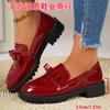 Novedad Primavera y Otoño 2025 Zapato de Mujer sin Cordones de Punta Redonda Talla Grande Comercio Transfronterizo Zapatos de Mujer Mocasines con Lazo al por Mayor