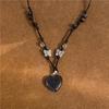 Qihao alegría mismo estilo nicho colgante de jade collar de amor ajustable cadena de clavícula anudada estilo neutral para pareja