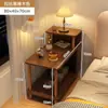 Mesita de Noche con Bordes Estrechos, Estante Pequeño de Almacenamiento Moderno y Sencillo, Mesita de Café Pequeña para Dormitorio, Popular para Niños, Sencillo para Uso en Alquiler