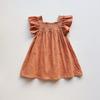 Vestido de Verano 2026 Estilo Coreano Nuevo con Fruncidos y Mangas Volantes para Niña Ropa Exterior Elegante para Bebé Vestido de Algodón