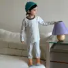Conjunto de Ropa Interior Térmica de Lycra de Manga Larga Antibacteriano de 10A para Niños y Niñas Jóvenes, Ropa de Otoño y Pantalones, Ropa para el Hogar para Niños y Niñas