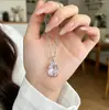 Collar de Moda con Incrustaciones de Diamantes para Mujer, Lujo Ligero, Colgante de Cobre de Moda, Versátil, Elegante, Diseño de Nicho, Cadena para Clavícula al por Mayor